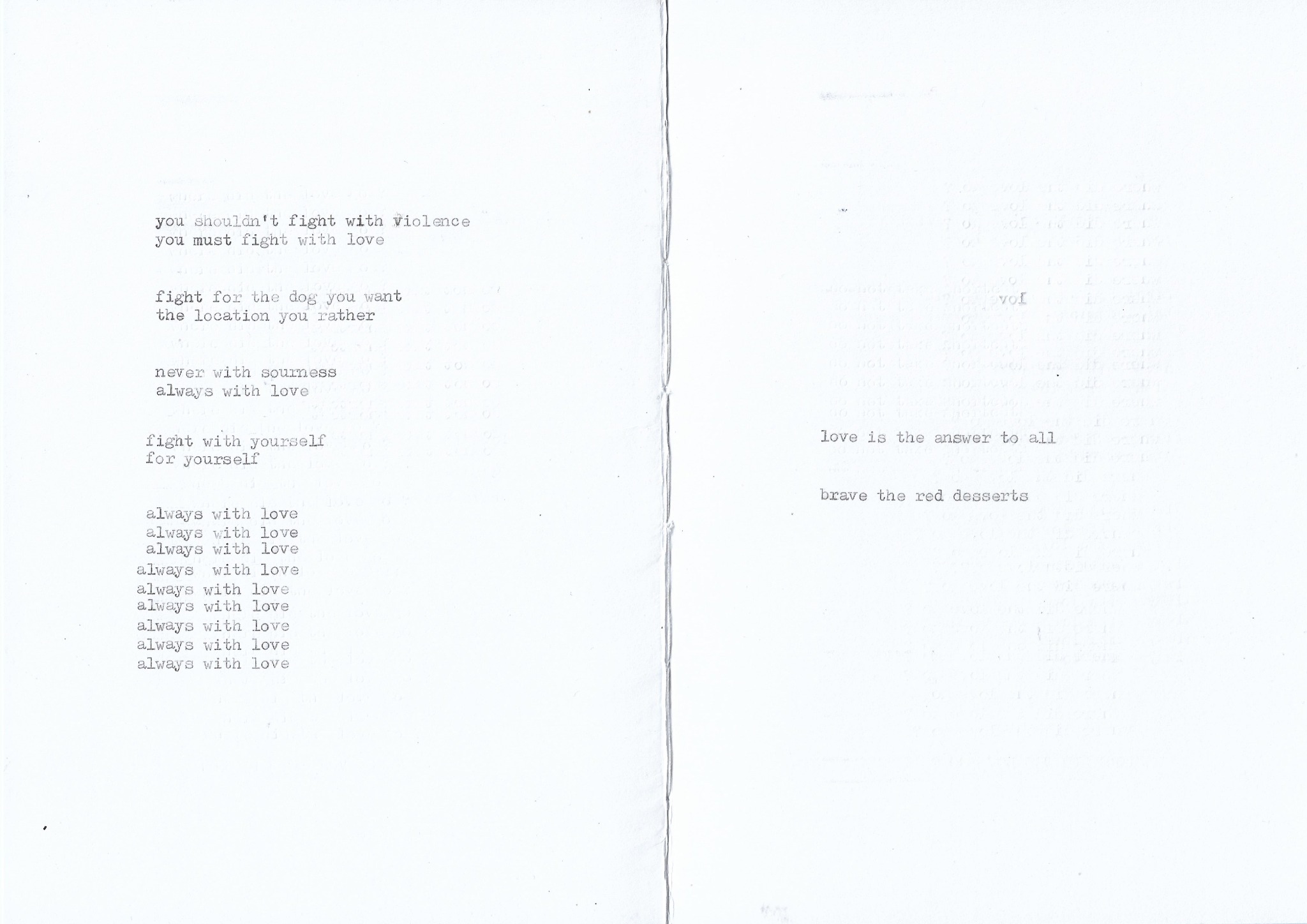 Pages du recueil avec le texte Always with love